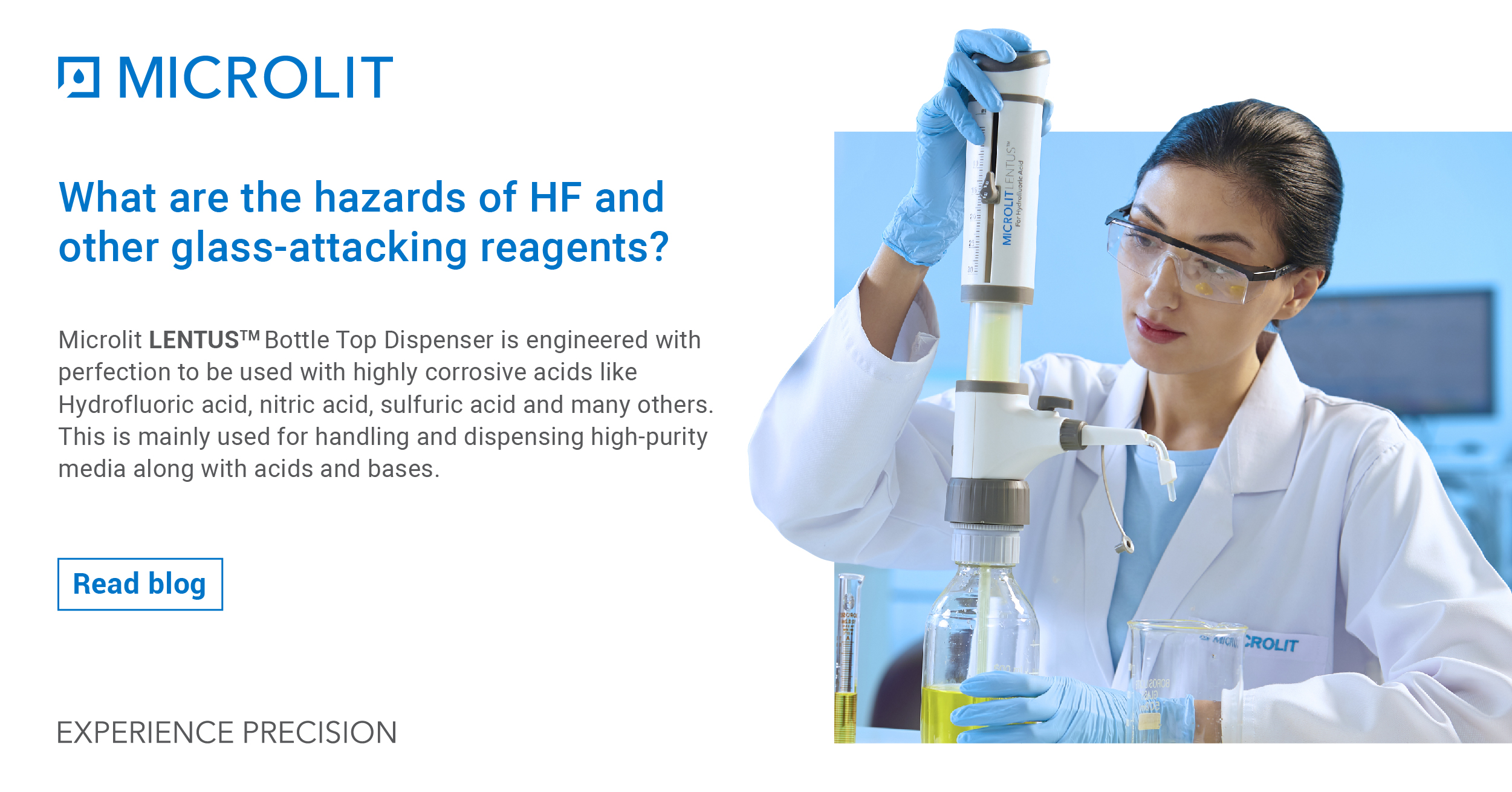 What are the hazards of HF and other glass-attacking reagents?