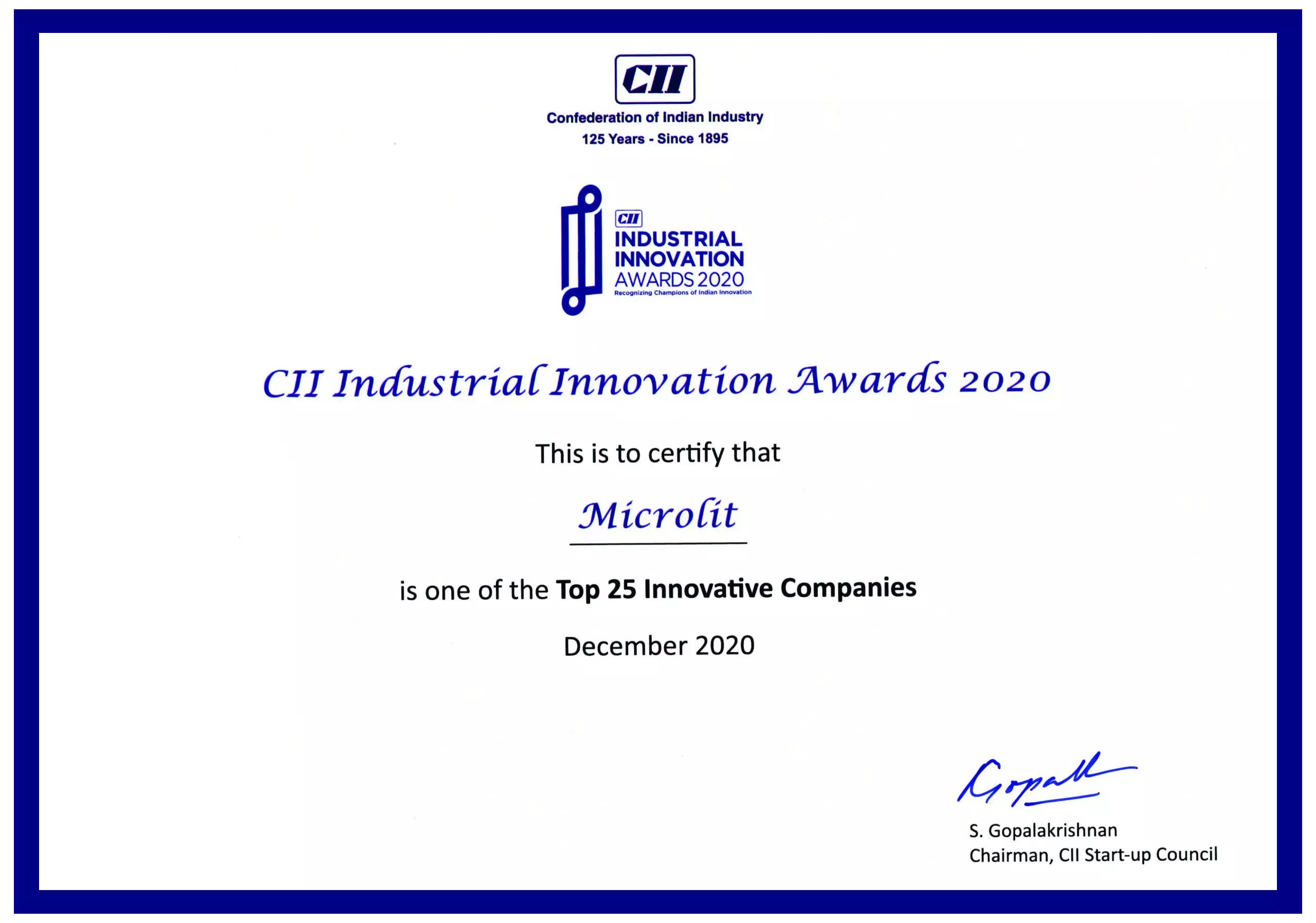 CII Industrial Innovation Awards 2020