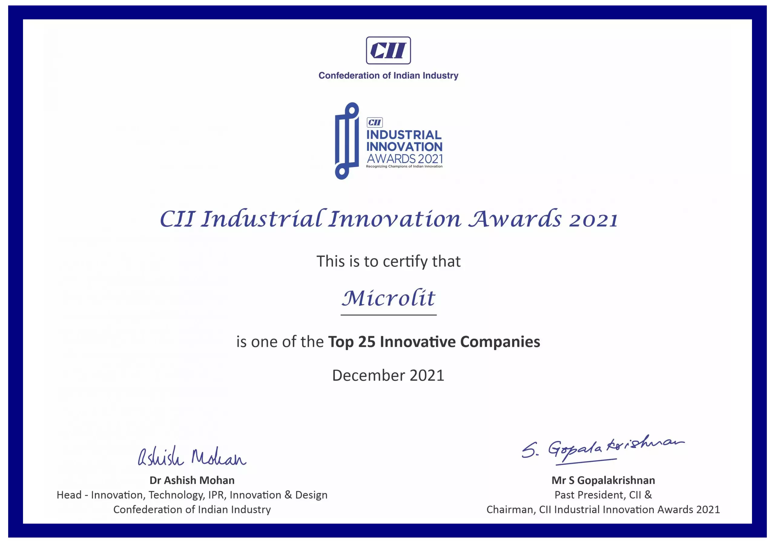 CII Industrial Innovation Awards 2021