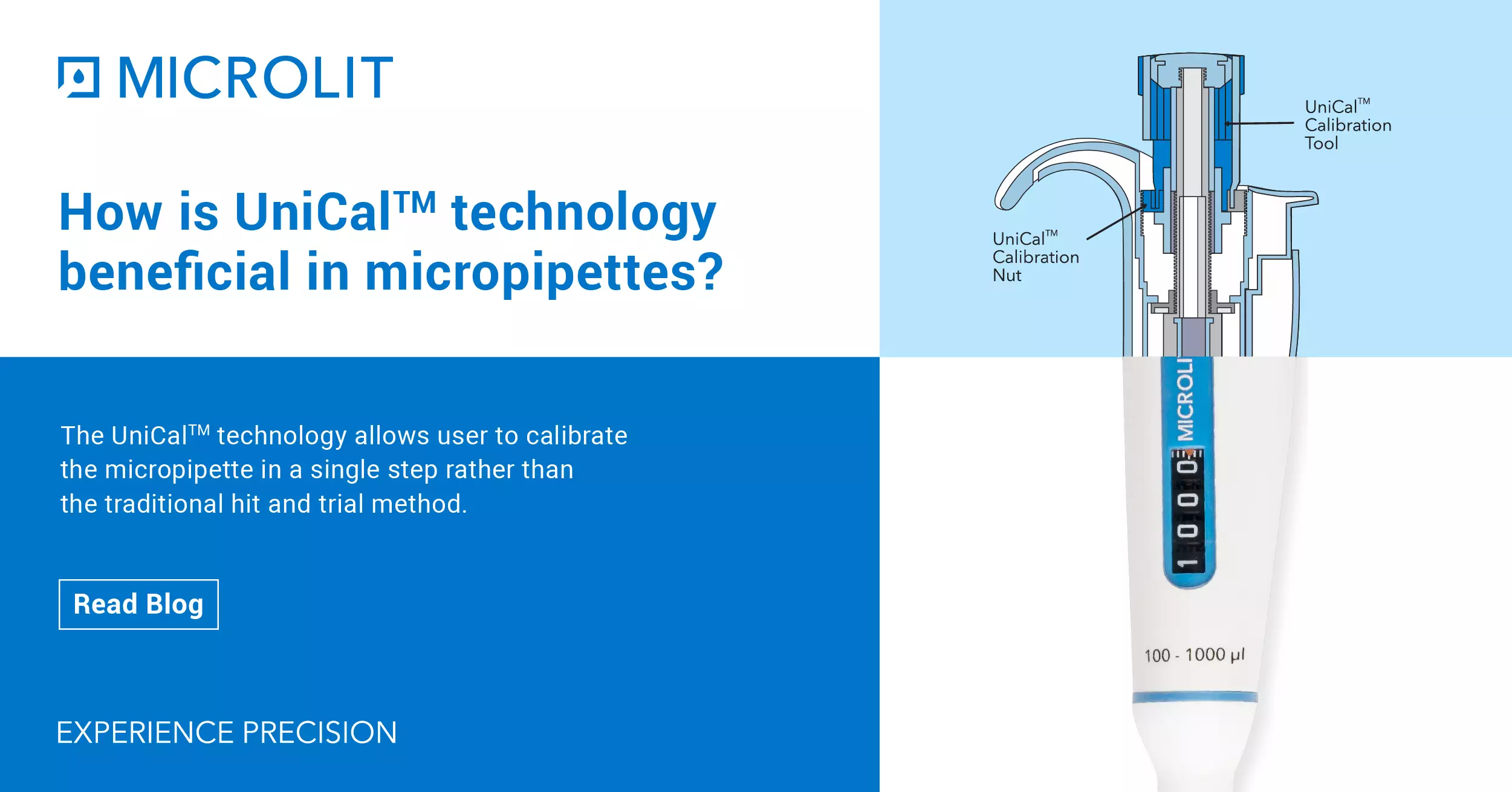 How is patented UniCal technology beneficial in micropipettes?